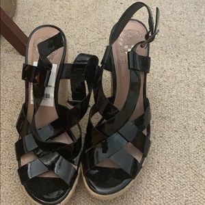 NWT black Wedges